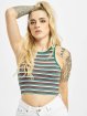 Urban Classics Tops sans manche Rib Stripe Cropped vert